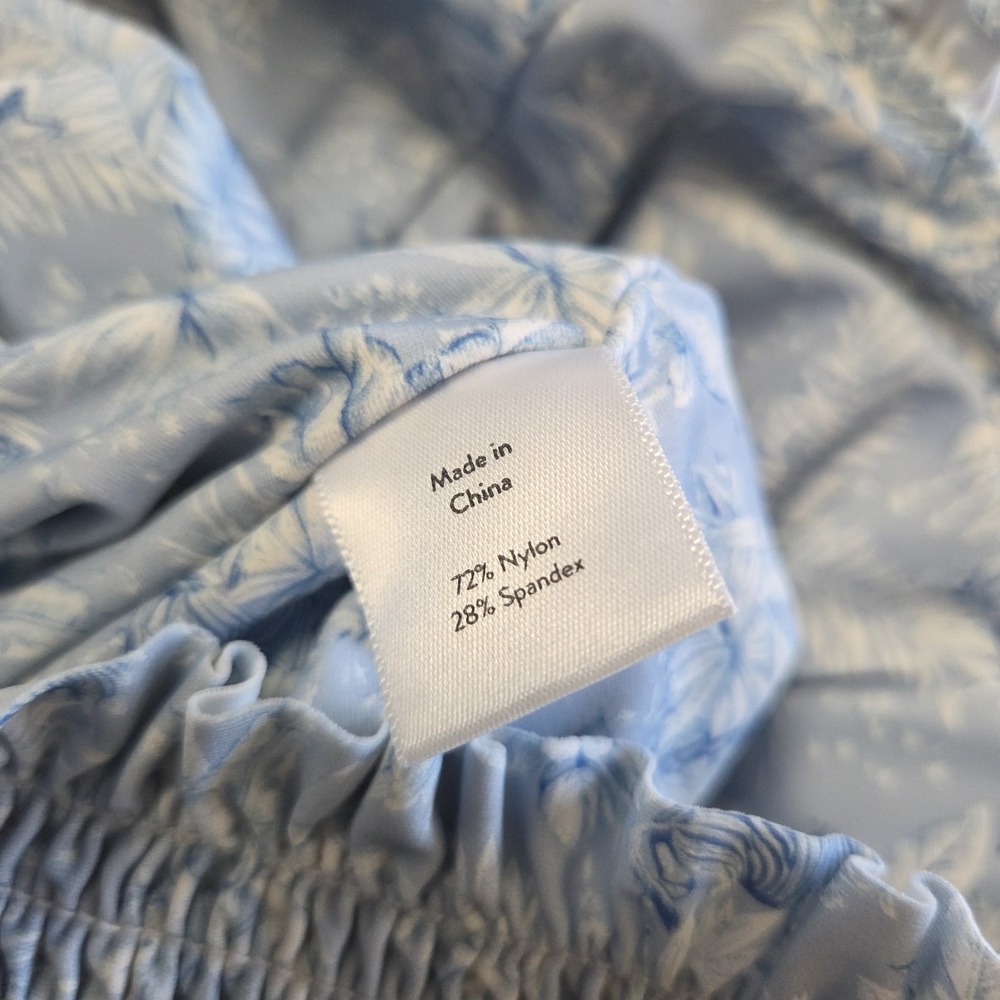 Minnow x Tuckernuck One Piece Swim Suit Women's Small Blue Toile Smocked - Picture 7 of 10